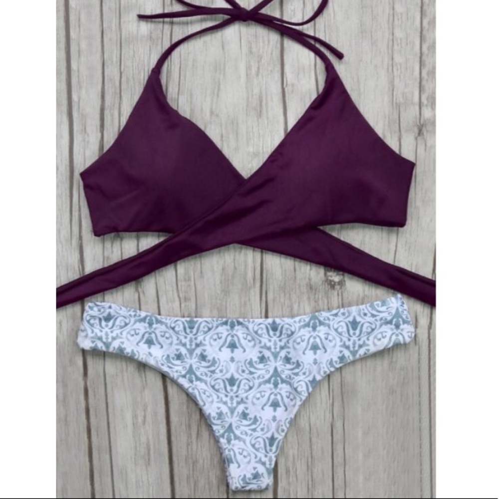 Halter wrap bikini set